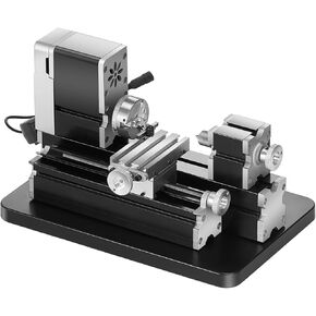 VEVOR Mini Metal Lathe Machine, 2.76 x 5.12 in, 36W Power Metal Lathe, 20,000 RPM Speed, with 3-jaw Chuck, Aluminum Alloy Handwheel, for Processing Precision Parts Soft Metals Wood Plastics Materials
