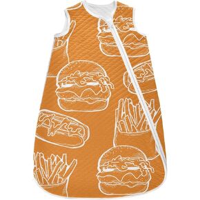vvfelixl Toddler Sleep Sack for Newborn Fast Food Baby Wearable Blanket Sleeveless Swaddle Transition Sleeping Bags for Infant Babys Sleep Suit for 12-24 Months