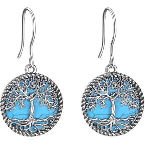 ONEFINITY Tree of Life Earrings Sterling Silver Moonstone Tree of Life Dangle Drop Earrings Teardrop Moonstone Jewelry for Women Girls in Kuwait