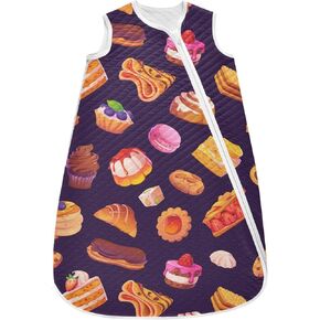 vvfelixl Toddler Sleep Sack for Newborn Confectionery Sweet Pastry Baby Wearable Blanket Sleeveless Swaddle Transition Sleeping Bags for Infant Babys Sleep Suit for 12-24 Months