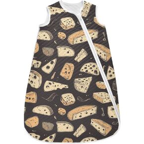 vvfelixl Toddler Sleep Sack for Newborn Lovely Cheese Baby Wearable Blanket Sleeveless Swaddle Transition Sleeping Bags for Infant Babys Sleep Suit for 12-24 Months