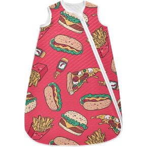 vvfelixl Baby Sleep Sack for 6-12 Months Hotdog Hamburguer Babys Wearable Blanket Zipper Swaddle Transition Sleeping Bag for Infant Baby Sleep Suit for Newborn Toddler