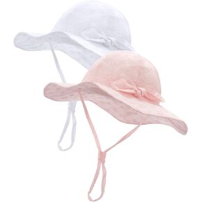 FURTALK Sun Hat for Baby Girls Toddler Summer Beach Hats with Wide Brim Cotton Sun Protection Travel Essentials