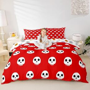 jejeloiu Eve of All Saint's Day Pumpkin Comforter Cover Toddler Size Halloween Castle Bedding Set for Boys Girls Children Tombstone Duvet Cover Room Decor Breathable Soft Microfiber All Season 2Pcs