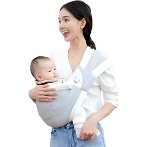 Baby Sling Carrier 8-30 lbs, Newborn Nursing, Toddler Carrier with Safety Buckle, Knob Tech Baby Closer, Adjustable Shoulder Strap, Portable and Lightweight (Gray) in Saudi Arabia