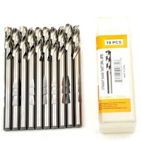 10pcs Milled Shank Drill Bit for Hole Saw Arbor 6.35 * 103mm or 6.35 * 72mm 6.35x82mm HSS Center Twist Drilling Bits(6.35 x 72mm)