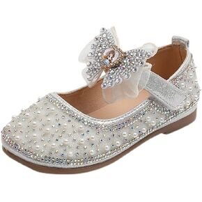 Rainbow Shoes for Girls Toddler Baby Girls Glittery Dress Bow Ballet Shoes Baby Soft Shoes for Kids