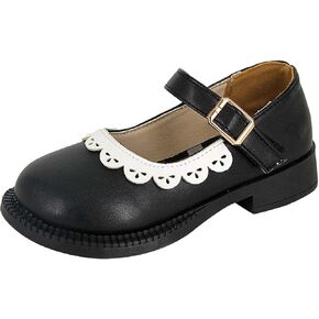 Girls Dress Shoes Toddler Flower Girl Low Heels Mary Jane Flats for School Uniform Wedding Girls School Shoes