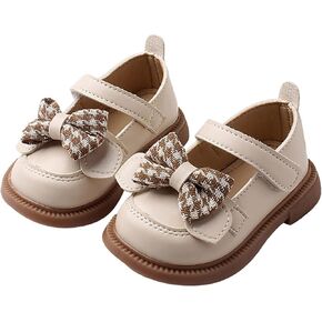 Toddler Girl School Uniform Shoes Baby Girls Mary Jane Shoes Soft Bottom Bow Tie Shoes Flats Shoes for Girls