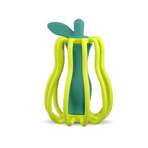 Razbaby Raz-Pear Silicone Teether & Rattle Toy-ناعمة ومرنة وسهلة الاحتفاظ بها ، وأصوات مهدئة للترفيه ، ومحكم لتخفيف التسنين ، والذنب على شكل حلمة للراحة-خالية من BPA ، 3M+