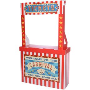 Anderson's Life Size Carnival Ticket Booth Standup Kit, Cardboard Decorative Kit, Circus Theme Décor, Stage Prop, Photo Op