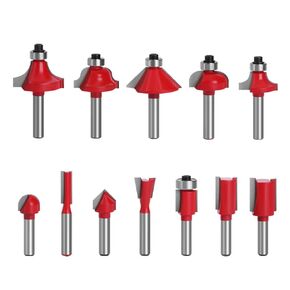 Rail and Stile Router Bit Set 12PCS 1/4 Inch Professional Carbide Milling Cutters for Woodworking for Cabinet Door
