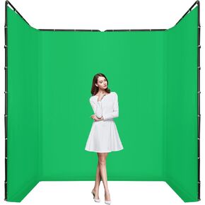 7.87x13.12ft Green Screen with Stand Portable Background for Photography Large Collapsible Photo Backdrop with Carrying Bag for Photo Studio, Video Shooting, Live Streaming, Gaming
