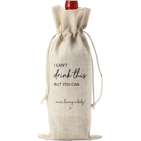 （Black） I Cant Drink This But You Can Pregnancy Announcement for Grandparents Aunt Parents New Mom Dad Pregnancy Announcement Wine Bag in Saudi Arabia