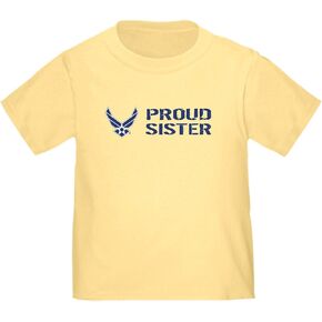 Cafepress USAF: أخت فخور تي شيرت لطيف رسم رسم ، قطن 100 ٪