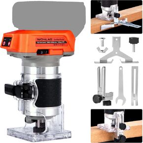 IRONFIST Cordless Palm Router Compatible with DEWALT 20V MAX Battery, Woodworking Trimmer Brushless Motor 6 Speeds Adjustable 1/4" Collet for Home Repairing, DIY, Carving (BATTERY NOT INCLUDE)