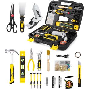 136 Piece Tool Set,General Household Hand Tool Kit with Plastic Toolbox Storage Case-136 Piece…