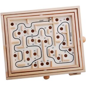YARNOW Wooden Bead Maze Puzzle for Educational Balancing Beads Game for Boys Promotes Problem Solving Logic Skills Safe Material