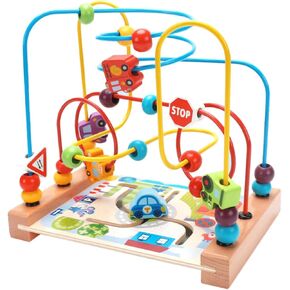 Milisten 1Pc Ocean Maze Beaded Funny Educational Plaything for Safe Wooden Bead Maze with Adorable Patterns Enhances Finger Flexibility Imagination for Kindergarten Learning