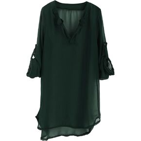 Girls Beach Cover Up Dress | Long Sleeve Swim Shirt | Chiffon Button Down Beachwear | Swimsuit Sun Protectiin Clothing