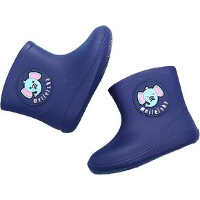Toddler Kids Baby Boys Girls Cartoon Rubber Waterproof Rain Non-Slip Shoes Rain Boots for 1-6 Years Old