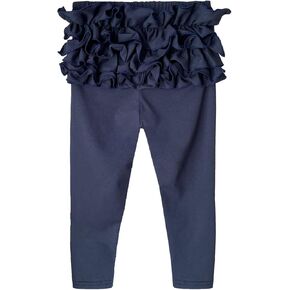 Baby Girl Ruffles Butt Leggings, Toddler Cotton Pants, Infant Solid Color Elastic Waist Casual Bottoms for Little Kid