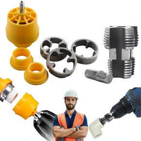 Electric Drill PVC Thread Maker Tool, PVC Pipe Threader Set with 3 Dies 1/2", 3/4" and 1", Plastic Pipe Tap Die Set, Power Drill Water Pipe Threader, Pipe Thread Maker Tool for Cutting & Pipe (B)