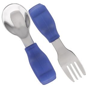 1 Set Fork and Spoon Utensils Lightweight Ergonomic Design for Newborn Training Safe Easy to Hold