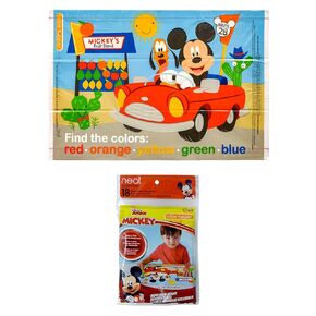 Disney Mickey Mouse Table Topper Disposable Stick-on Placemats in Reusable Package, 12" x 18", 18 Count
