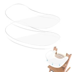 VANEST 2 Pack Suction Solver Sticker Compatible with Stokke Tripp Trapp Tray, Transparent Stickers to Strong Suction Plates and Bowls, Adehisve Placemat Suction High Chair Placemat (Peanut Shape)
