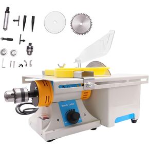 Multifunction Mini Lapidary Saw Gem Jewelry Polishing Grinding Machine 110V 750W Table Saw Rock Saw for Cutting Rocks Adjustable Speed 1000-10000 RPM Cutting depth 38 mm