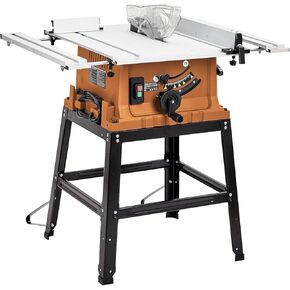 Towallmark Table Saw 10 Inch, 15 Amp 5000RPM Powerful Tablesaw With Stand & Protective Cover, Tabletop Saw 90° Cross Cut & 0-45° Bevel Cut, Adjustable Depth, for Woodwork