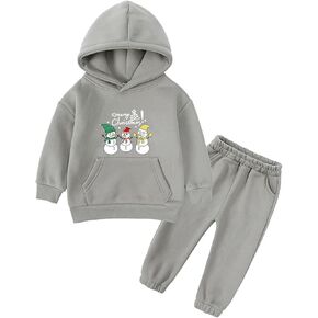 Boys Girls Children Christmas Fleece Warm Thickened Snowman Merry Chrismas Baby Christmas Clothes Pants Set Cute Clothe