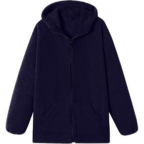 Toddler Boy's Color Block Cute Fuzzy Jacket Zip Up Long Sleeve Hoodies Fleece Coat Outerwear Toddler Winter Coat