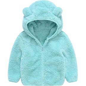 Toddler Zip Up Hoodie Kids' Sherpa Fleece Hoodie Sweatshirt Bear Ears Hoodie Outerwear