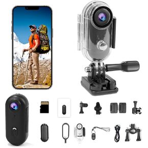 Li & Lu 4K Thumb Action Camera ، كاميرات الفيديو الرياضية والعمل المحمولة لركوب الدراجات ، دراجة نارية (مع 64 غرام ، أسود)