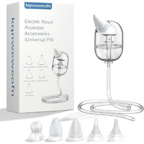 Baby Nasal Aspirator Replacement Parts Silicone Tips & Tubes, Compatible with GROWNSY, HEYVALUE, Nozebot & Momcozy, Dishwasher Safe, Includes Multiple Silicone Tips & Storage Case