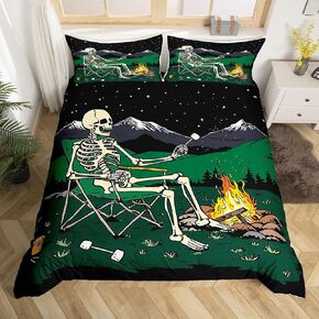 jejeloiu Halloween Theme Comforter Cover Toddler Kids Pumpkins Bat Spider Web Pattern Bedding Set for Boys Girls Trict or Treat Duvet Cover Room Decor（No Comforter
