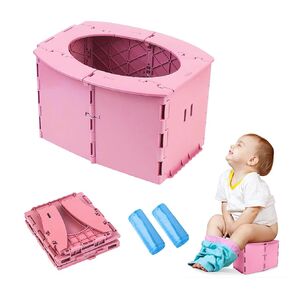 Travel Potty for Toddler, Portable and Foldable Toilet (Pink)