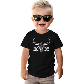 CM C&M WODRO Toddler Boy Girl Howdy Shirt Rodeo Cowboy T-Shirt Retro Western Graphic Tee Kid Funny Summer Short Sleeve Tops