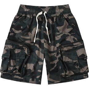 Cromoncent Boys Camo Multi-Pockets Cargo Shorts