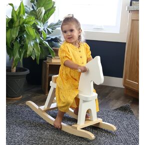 AmishToyBox.com Wooden Rocking Horse Toddler Ride-On Toy (Harvest Stain)