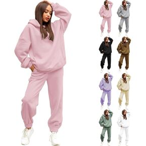 Women Sweatsuits 2 Piece Set, Crewneck Long Sleeve Hoodies & Pants Tracksuits, Cute Y2K/Preppy Clothes for Teen Girls