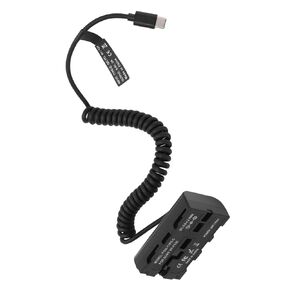 Type C to NP F550 Spring Power Cable Dummy Battery Power Adapter for Monitor Fill Light