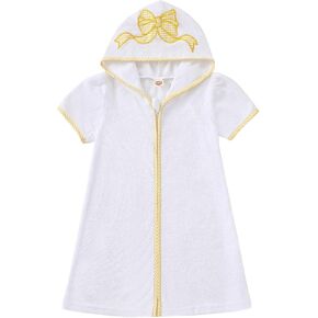 Girls Boys Terry Cloth Kids Swim Cover Up Zipper Bathing Suits Coverup Wraps Toddler Pool Beach Robe Cover Ups Kimono