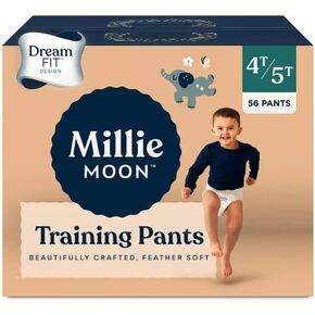 سروال تدريب ميلي مون للجنسين ~ (Size-4T-5T و Count-56) ~ نطاق وزن حفاضات: 35+ رطل.