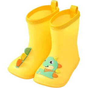 Toddler Boys Girls Rain Boots Colorful Cartoon Rain Boots Baby Water Shoes EVA Soft Outdoor Kids Rain Galoshes