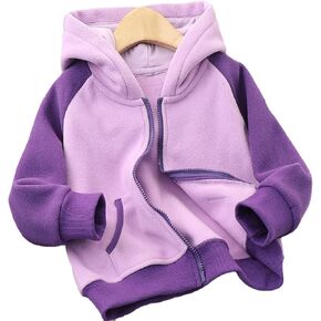 Children Kids Toddler Baby Girls Long Sleeve Patchwork Cute Cartoon Ear Jacket Coat Heavy Winter (Purple, 6-7 Years)