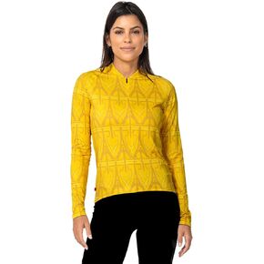 Terry Soleil Long Sleeve Bike Jersey - Women's Athletic Fit UPF 50+ Sun Protection - 14 Inch Front Zip Cycling Top