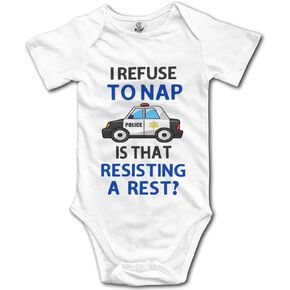 I Refuse to Nap, is That Resisting A Rest? Long Sleeve Bodysuit Baby Cotton Rompers